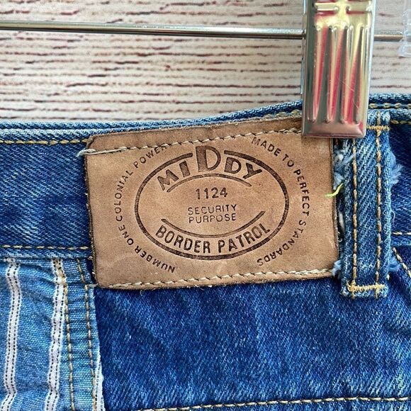 VINTAGE 80’s MIDDY BORDER‎ PATROL DENIM SKIRT - Picture 7 of 8